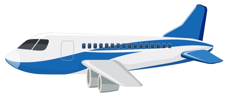 Kostenlose Vektor ein kommerzielles flugzeug auf weißem hintergrund