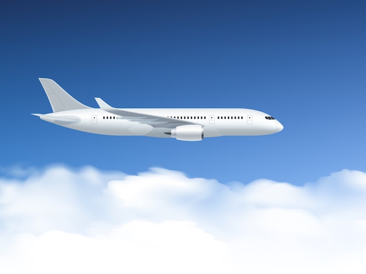 Kostenlose Vektor flugzeug in der luft poster