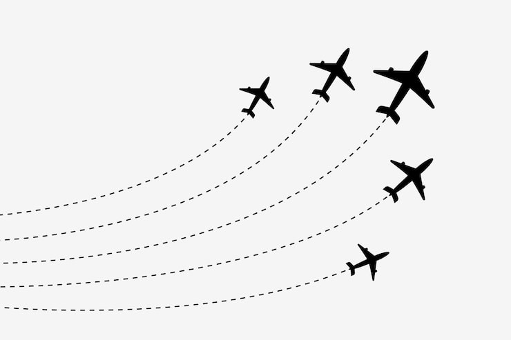 Kostenlose Vektor flugzeugflug-reiseroutenverlauf.