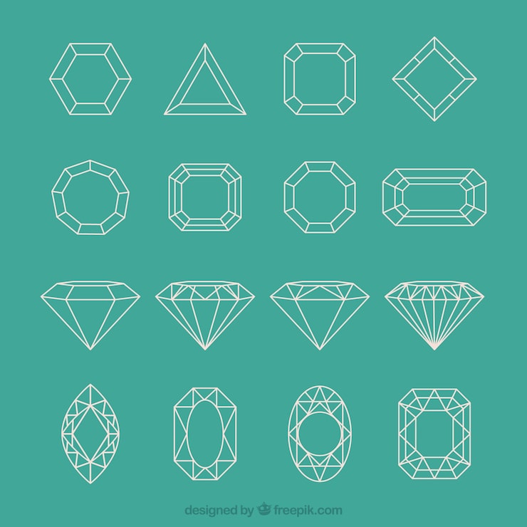 Kostenlose Vektor geometrische diamant-sammlung