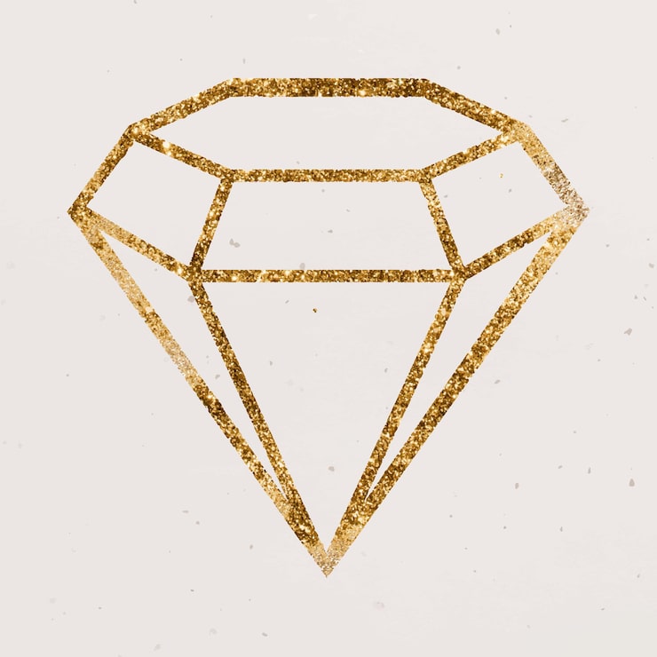 Kostenlose Vektor glitzerndes goldenes diamantsymbol