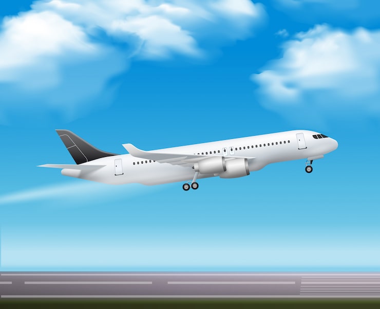 Kostenlose Vektor großes, modernes passagierflugzeug