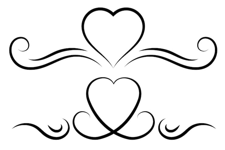 Kostenlose Vektor handgezeichnete banner mit lockigem herz