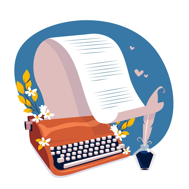 Kostenlose Vektor handgezeichnete flache design-poesie-illustration