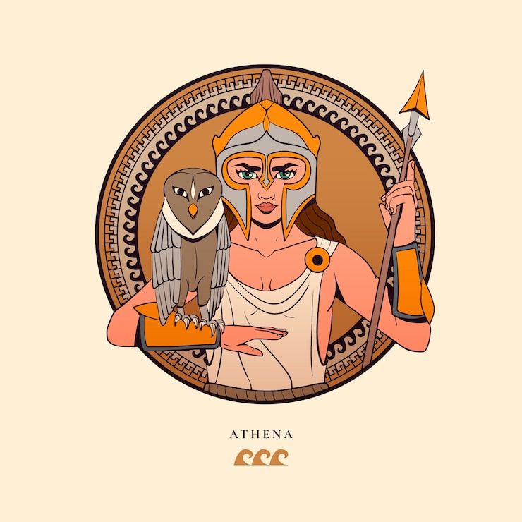 Kostenlose Vektor handgezeichnetes athena-logo-design