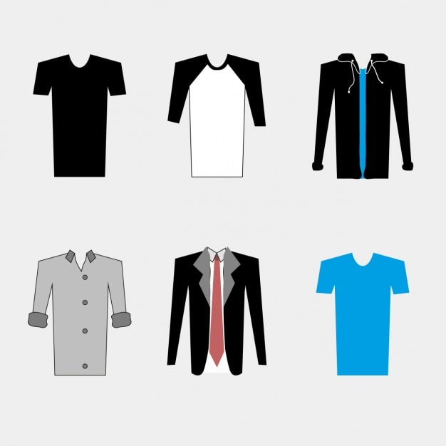 Kostenlose Vektor herrenbekleidung set