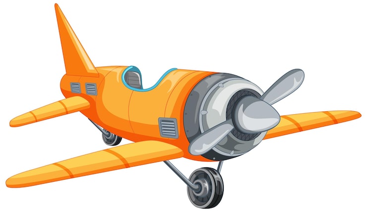 Kostenlose Vektor isolierte jet-flugzeug-cartoon