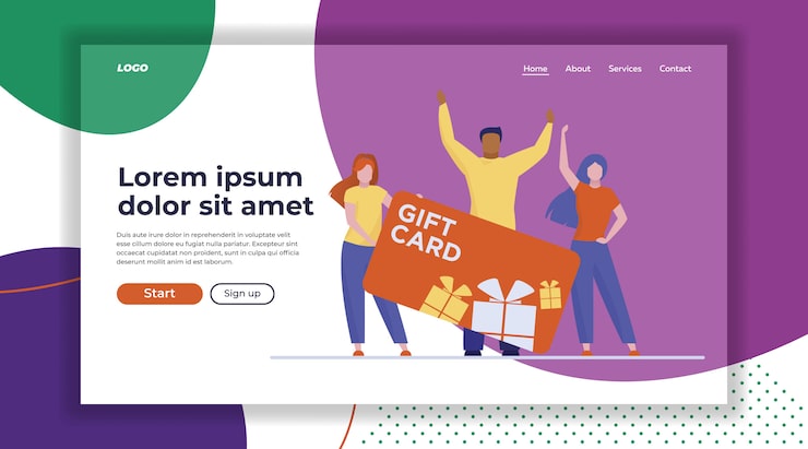 Kostenlose Vektor käufer mit geschenkgutschein
