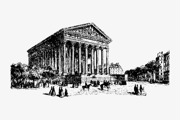 Kostenlose Vektor madeleine-kirche in paris