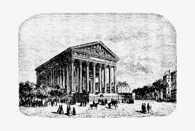 Kostenlose Vektor madeleine-kirche in paris