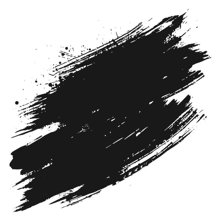 Kostenlose Vektor moderne schwarze pinselstriche auf weißem hintergrund