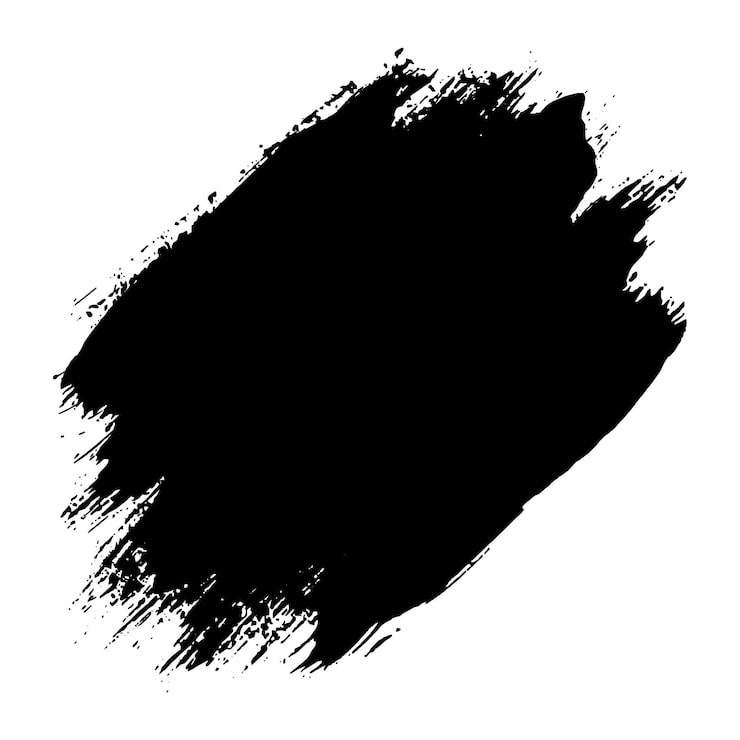 Kostenlose Vektor moderner schwarzer grunge-pinselstrich auf weißem hintergrund