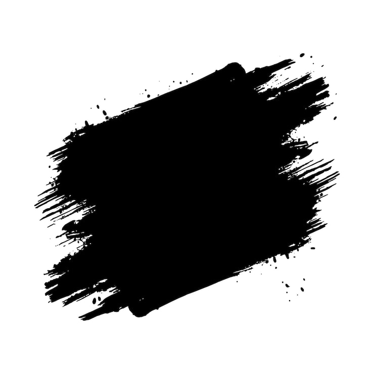 Kostenlose Vektor moderner schwarzer grunge-pinselstrich auf weißem hintergrund