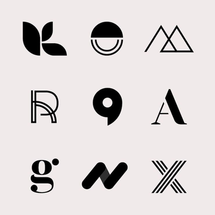 Kostenlose Vektor modernes klassisches business-logo-set