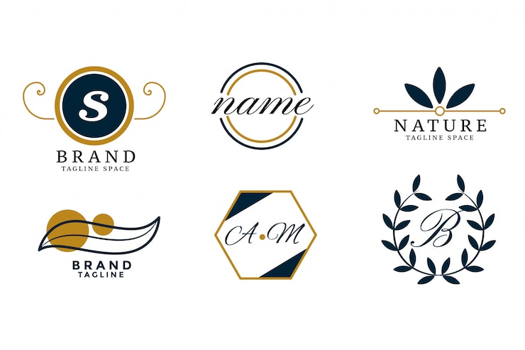 Kostenlose Vektor naturstil hochzeit monogramm logos set design