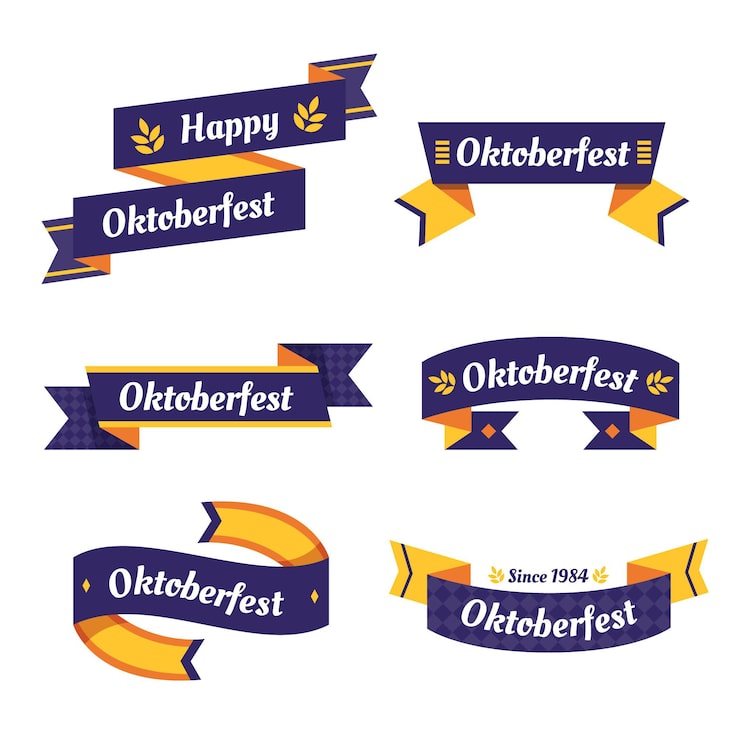 Kostenlose Vektor oktoberfest-bänder-kollektion