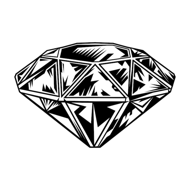 Kostenlose Vektor retro monochromer diamant.