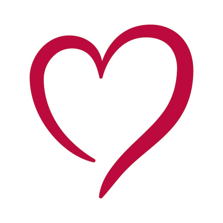 Kostenlose Vektor rotes kalligraphieherz 2