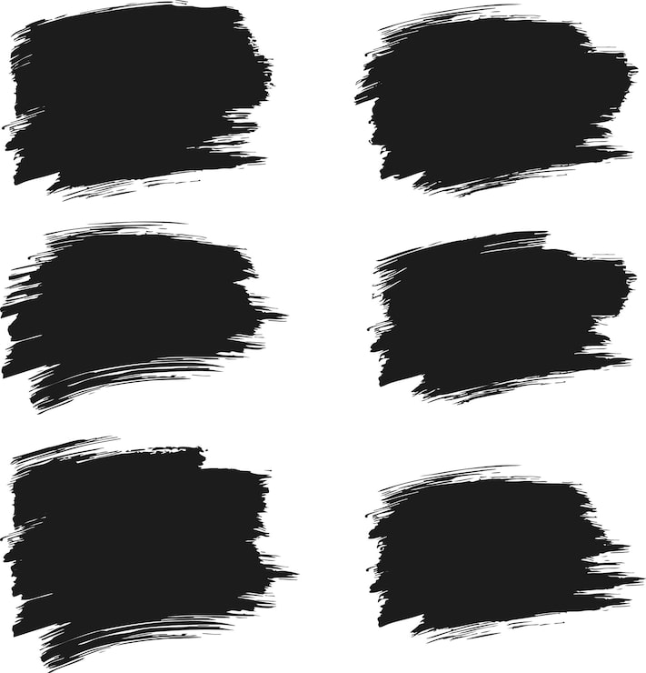 Kostenlose Vektor schwarze pinselstriche auf weißem hintergrund