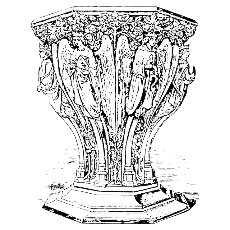 Vektor aristokratischer luxus-lifestyle mit mittelalterlichen hausdesign-möbeln und gartenstatuen