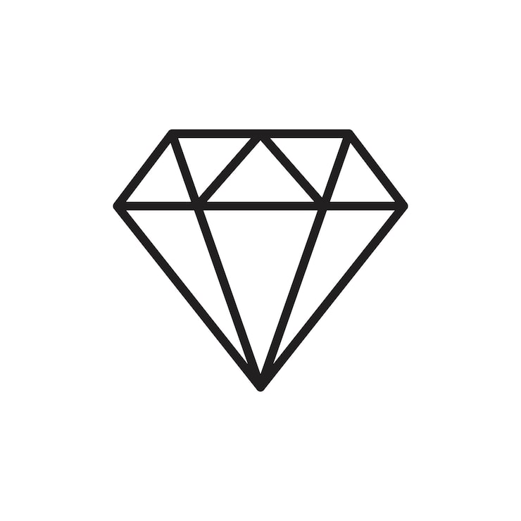 Vektor diamanten-symbol einfache dünne umrisse