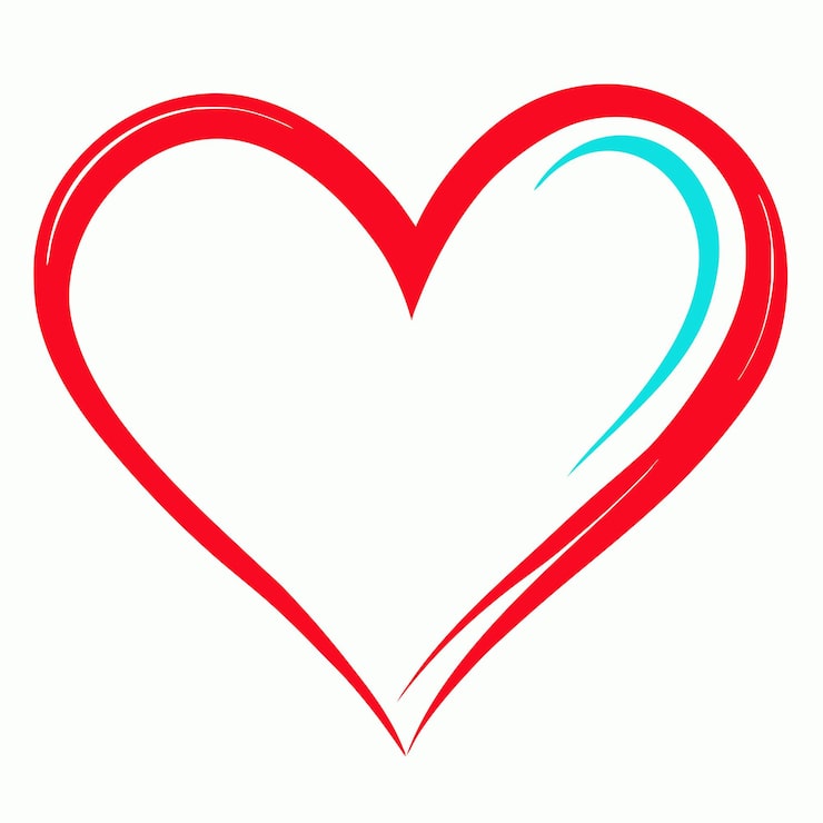 Vektor ein rotes und blaues herz mit einer roten und blauen zeile