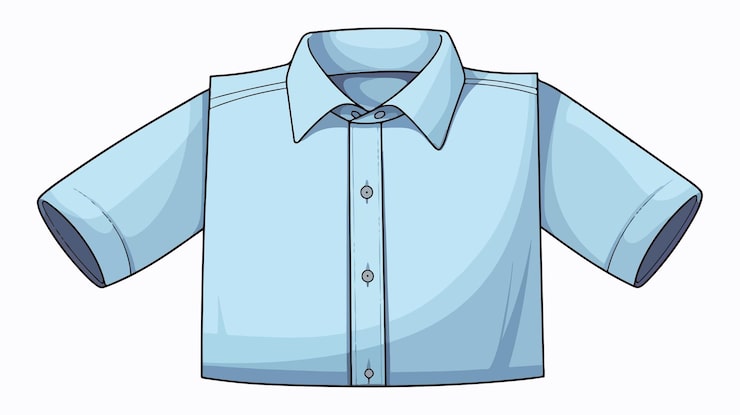 Vektor elegante hellblaue männerhemd zeichentrickfilmillustration