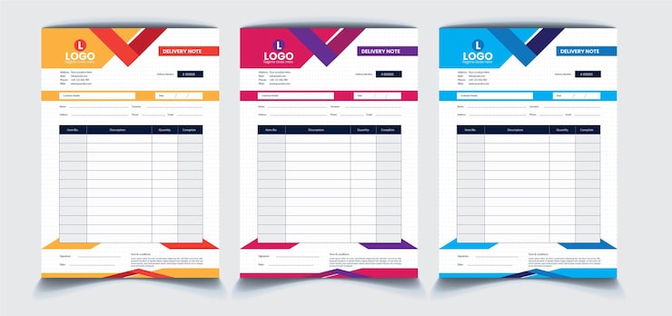 Vektor entwurf des lieferbriefs