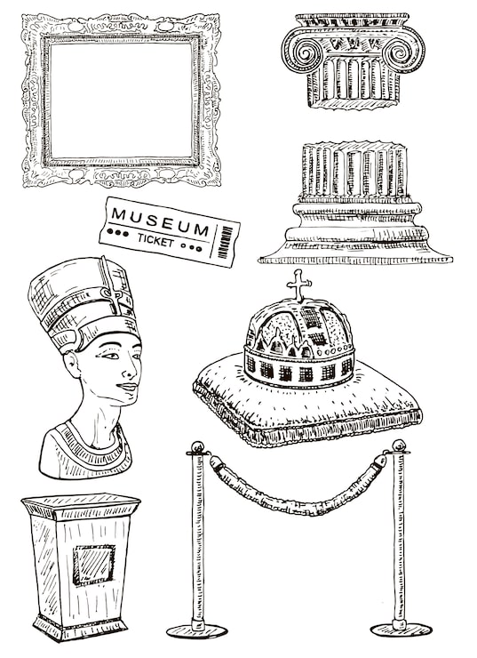 Vektor museum-icon-set
