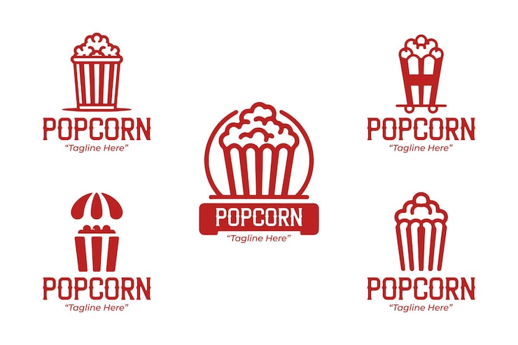 Vektor popcorn-logo-sammlung