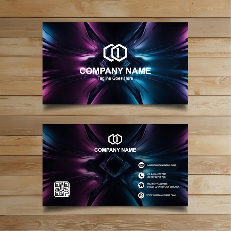 Vektor zwei banner an einer holzwand mit dem logo für das unternehmen