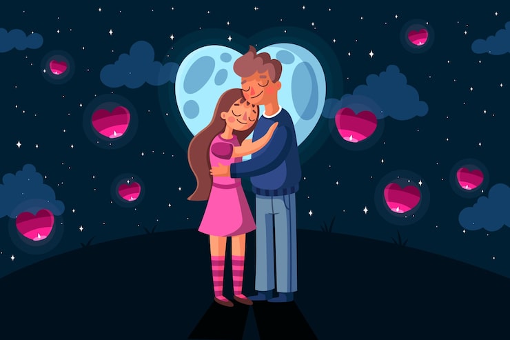 Zdarma Vektor pozadí pro valentýna s roztomilým párem.