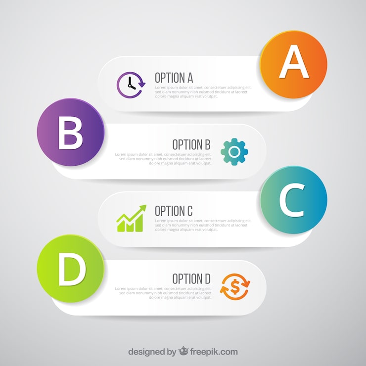 Vetor grátis banners opcionais infográfico