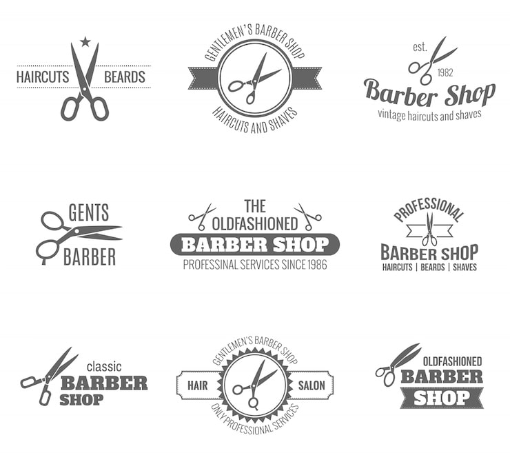 Vetor grátis barber label black