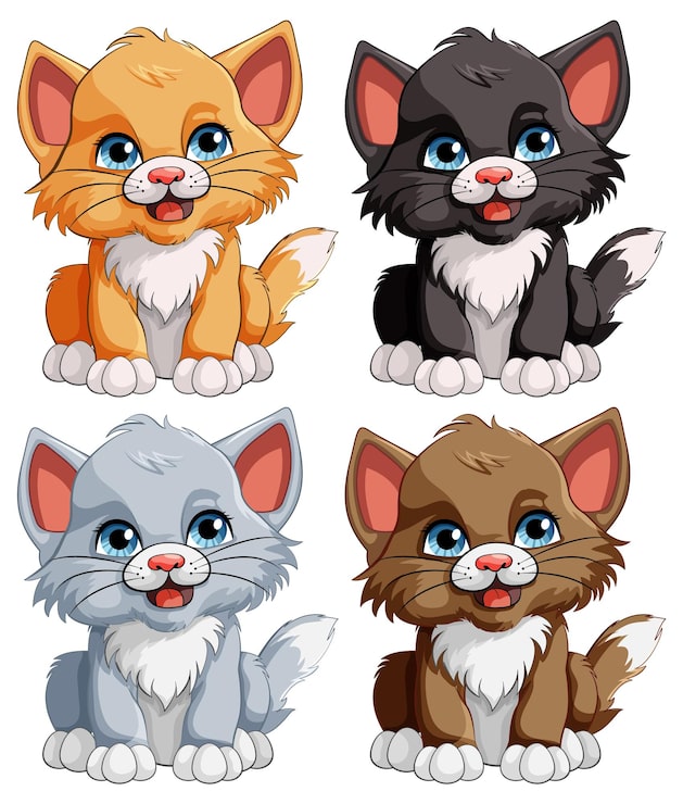 Vetor grátis coleção de personagens de desenhos animados de bebês tigres bonitos