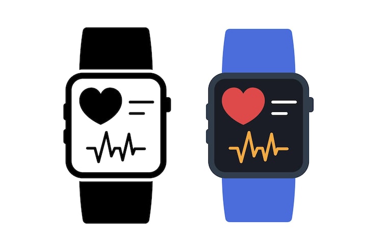 Vetor grátis conjunto de smartwatch fitness