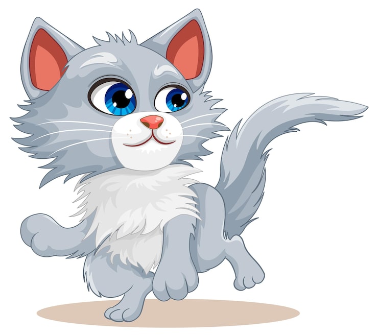 Vetor grátis desenho de gato branco bonito isolado