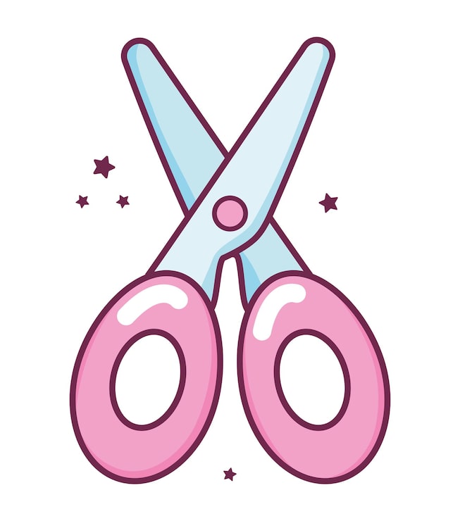 Vetor grátis desenho de tesoura rosa
