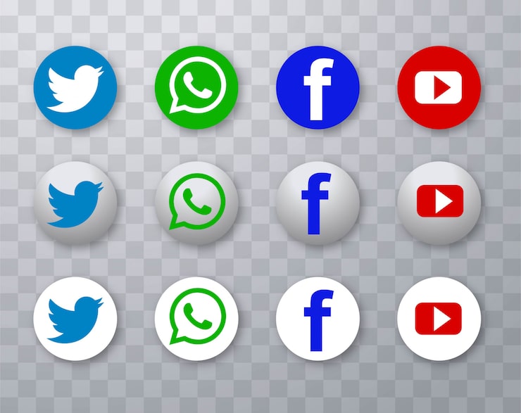 Vetor grátis design moderno de ícones de mídia social