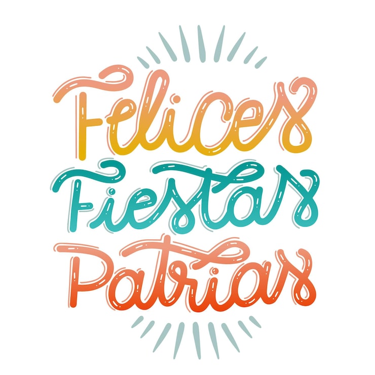 Vetor grátis felices fiestas patrias lettering