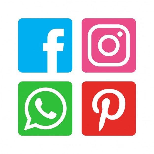 Vetor grátis ícone do pacote de mídia social plana