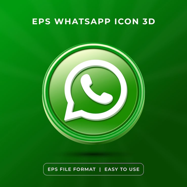 Vetor grátis ícone do whatsapp: ilustração de renderização 3d