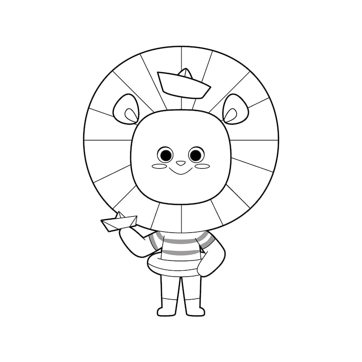 Vetor grátis ilustra??o desenhada ? m?o do contorno do le?o