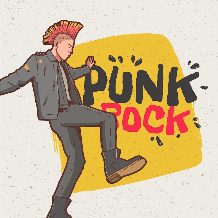 Vetor grátis ilustração de punk rock desenhada à mão