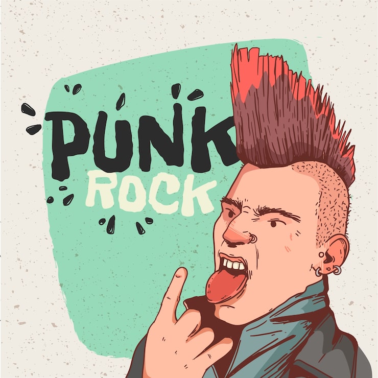 Vetor grátis ilustração de punk rock desenhada à mão