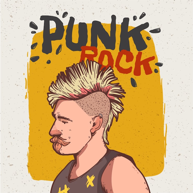 Vetor grátis ilustração de punk rock desenhada à mão