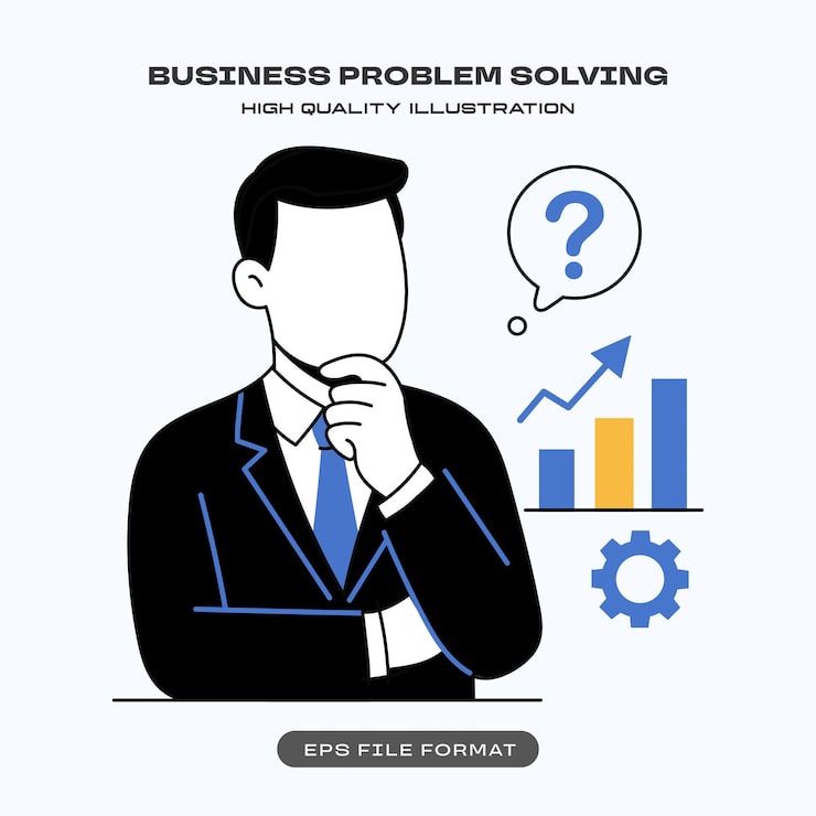 Vetor grátis ilustração de resolução de problemas comerciais