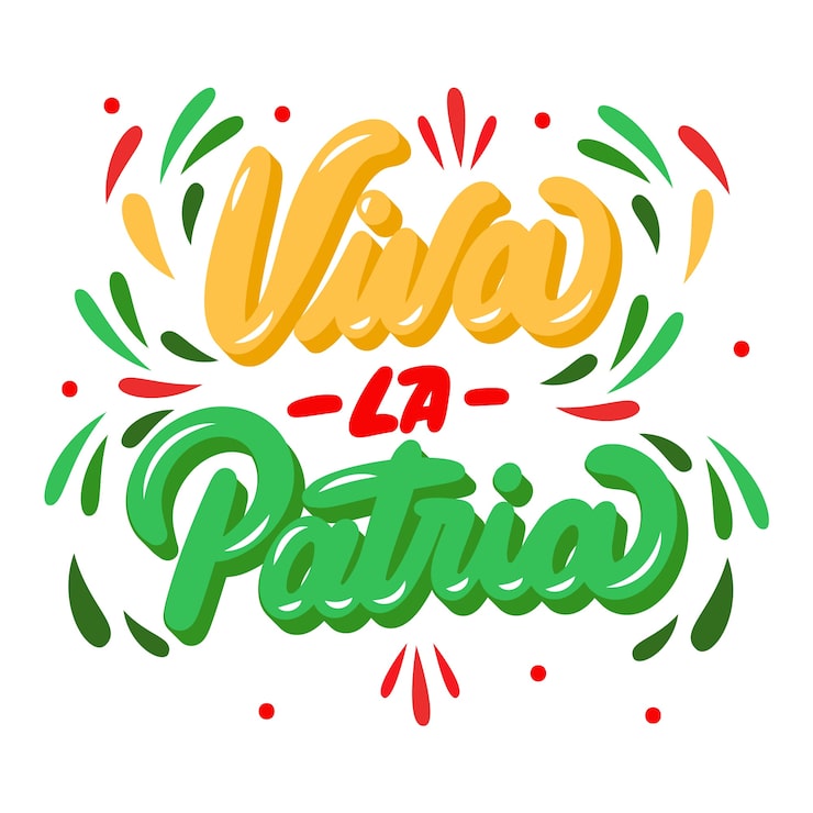 Vetor grátis letras planas para celebração do dia da independência do méxico