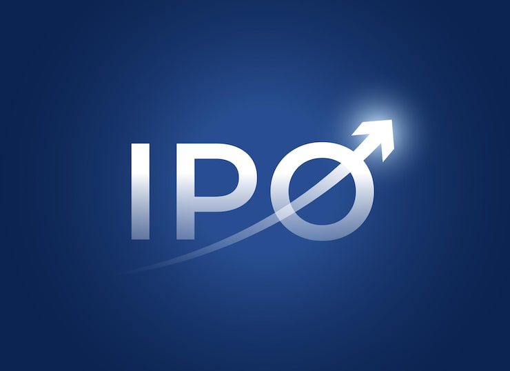 Vetor grátis oferta pública inicial opi conceito de crescimento financeiro com seta de sucesso