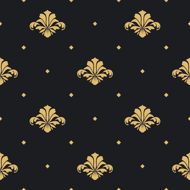 Vetor grátis papel de parede de design real barroco. padrão de design de fundo perfeito,